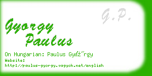 gyorgy paulus business card